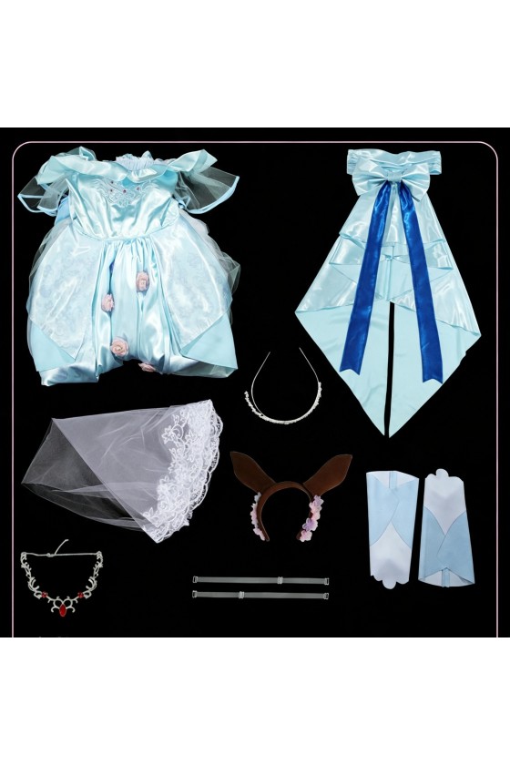 2XXT Cosplay Uma Musume Pretty Derby Daiwa Scarlet Bride Wedding Blue Formal Dress Cosplay Costume